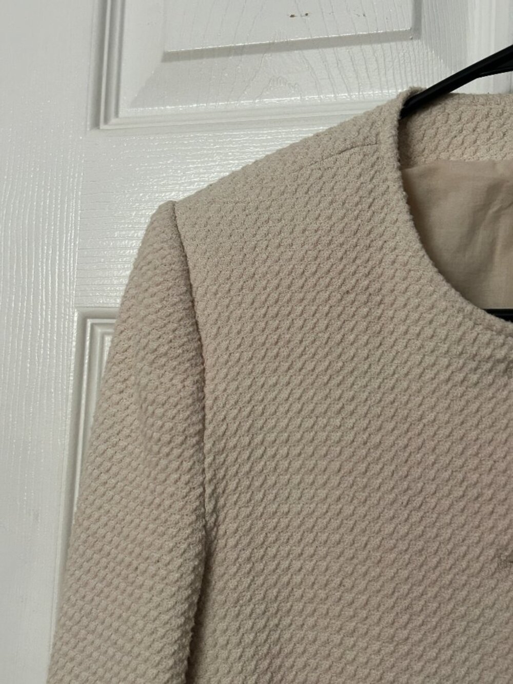 Zara Ivory Cropped Tweed Jacket Women's Extra Small Polished Office Work EUC - Picture 4 of 12